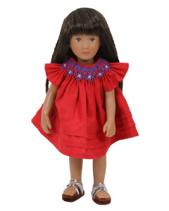 Boneka Round Smock Red Mini Dress 18-21cm/7-8" Dolls