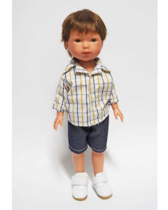 Vestida de Azul Carlota's Friends Boy Doll Albert Doll In Denim Short & Checked Shirt 28cm 