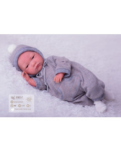 Llorens Reborn Baby Boy Doll in Grey 42cm