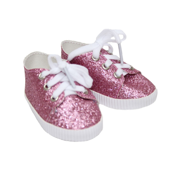Pink Glitter Shoes With Laces (Large)