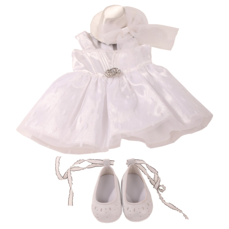 Gotz White Satin Ascot Dress Set