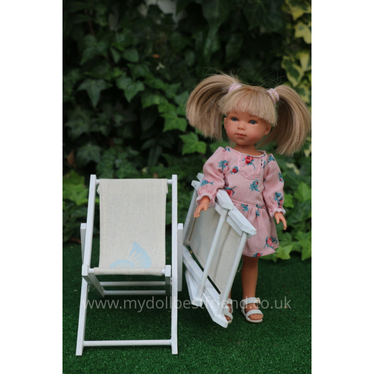 Rustic 25cm Doll Deckchair For 21-30cm Slim Dolls.