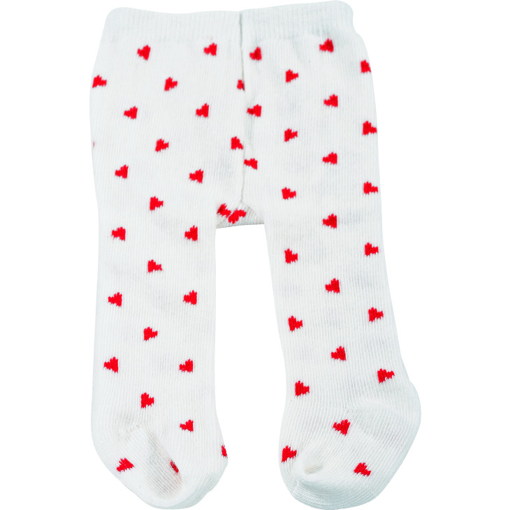 Tights - Gotz White With Hearts