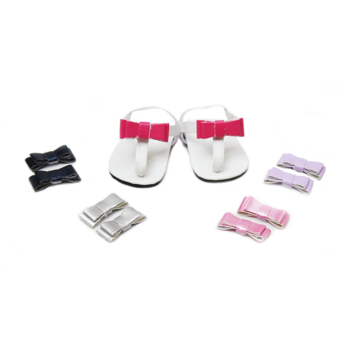 5 Sandals in 1! White Sandal with 5 Interchangeable Bows