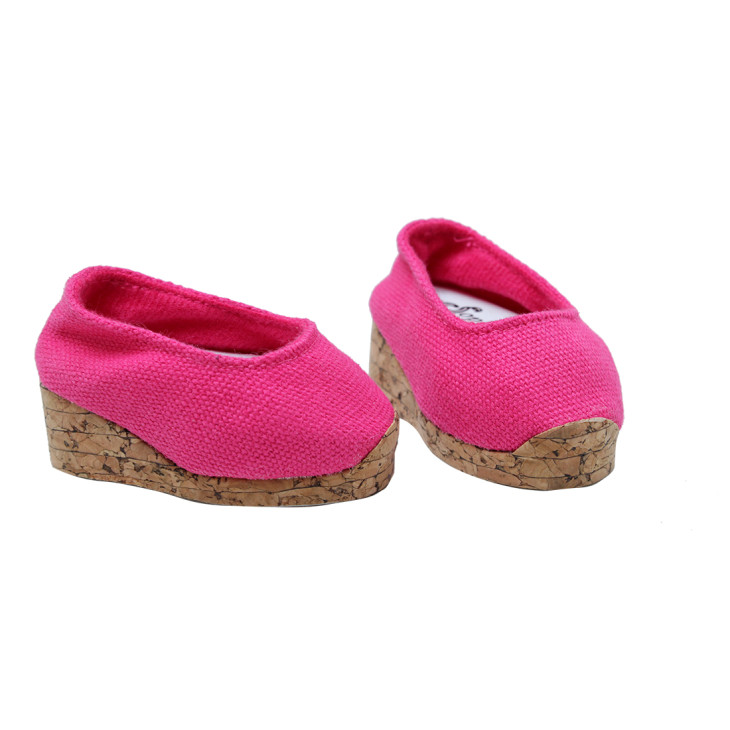 Cork Wedge Shoes (Pink)
