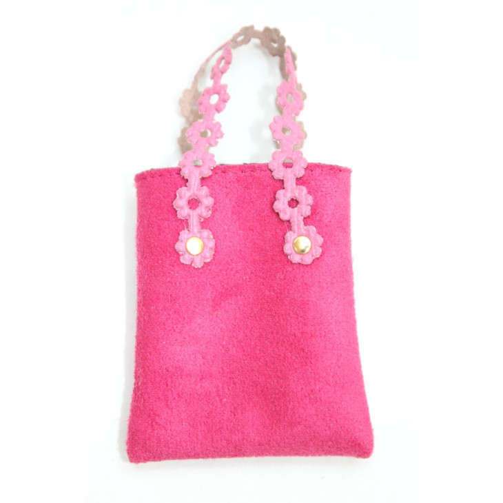 PAULINA Pink Faux Suede Tote