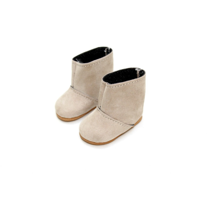 PAULINA Taupe Faux Suede Ankle Boots