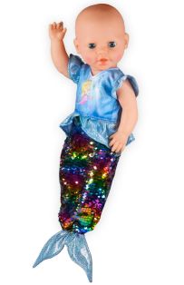 Heless Doll's Mermaid Dress With Reversible Sequins, 28-35cm alternate image