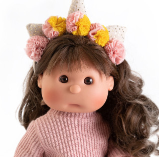 Antonio Juan Iris With Unicorn Headband Brown Hair Doll, 38cm alternate image