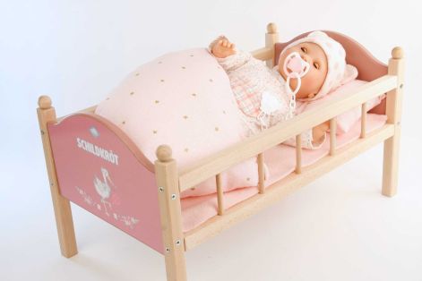 Schildkrot Branded Wooden Painted Doll Bed 50cm alternate image