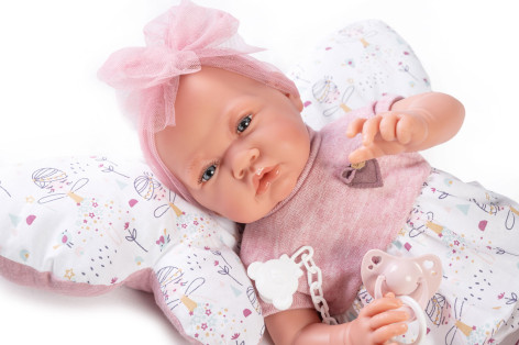 Antonio Juan Newborn Soft Bodied Spanish Baby Doll Ella With Butterfly Cushion, 42cm alternate image