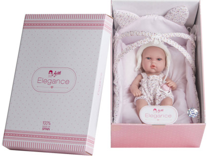 Arias Elegance Newborn Vinyl Baby Doll and Cot, 33cm alternate image