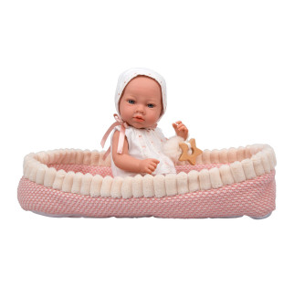 Arias ELEGANCE Weighted Realistic Newborn Baby Doll Aria With Pink Crib, 40cm alternate image