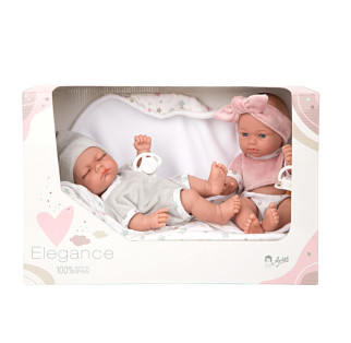 Arias ELEGANCE Small Twin Sleeping Baby Dolls With Blanket, 26cm alternate image