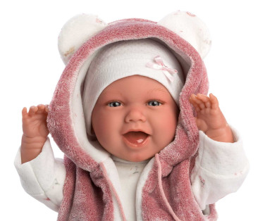 Llorens Baby Girl Doll Mimi Laughing In Fur 42cm alternate image