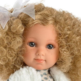 Llorens Elena Blonde Curly Hair Toddler Doll in Green Spot 35cm alternate image