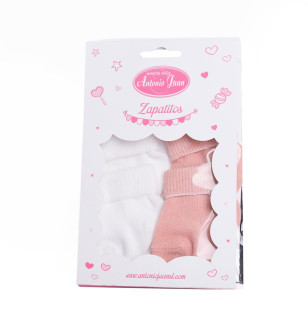 Doll socks in pink and white fit dolls 40 - 52cm, M, L alternate image
