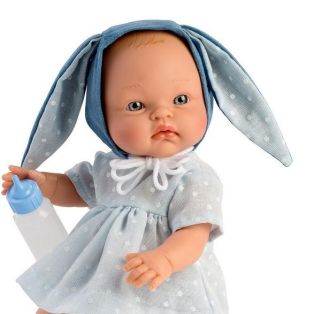 ASI Newborn Vinyl Baby Doll Alex In Blue With Bottle, 36cm alternate image