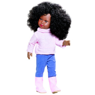 Vestida de Azul Coral Black African Natural Hair Doll in Jeans, 45cm alternate image