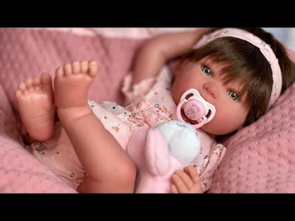 Arias Reborn Baby Doll Esther With Brown Hair, 45cm alternate image