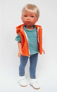 Vestida de Azul Carlota's Friends Boy Doll Nylo In Orange Hoodie 28cm  alternate image
