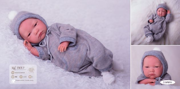 Llorens Reborn Baby Boy Doll in Grey 42cm alternate image